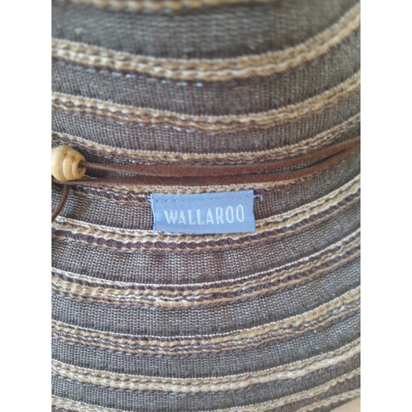 Wallaroo Breton Striped Brown Women's Packable Hat One Size - Picture 2 of 4